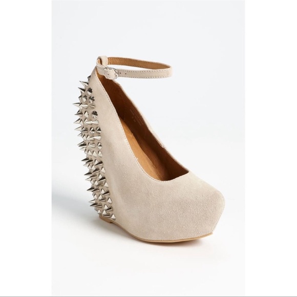 Jeffrey Campbell Shoes - Jeffrey Campbell Off White Aubrey Spike Platform Wedge Heels